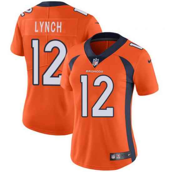 Nike Broncos #12 Paxton Lynch Orange Team Color Womens Stitched NFL Vapor Untouchable Limited Jersey
